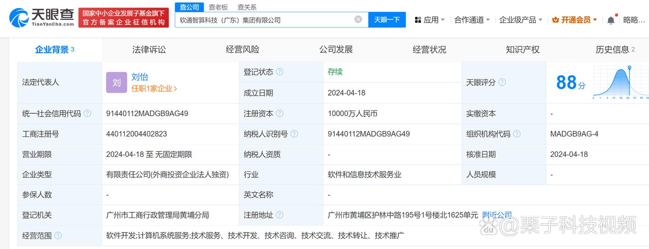 为刘怡,注册资本1亿人民币,经营范围含软件开发,计算机系统