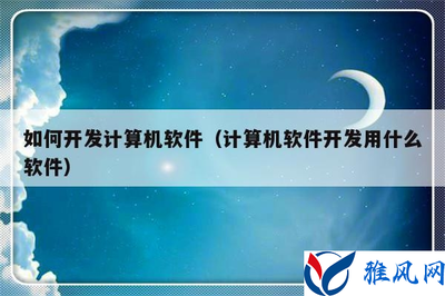 如何开发计算机软件(计算机软件开发用什么软件)